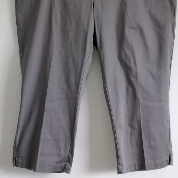 NWT Lee Womens Gray High Rise Flat Front Style Up Pull On Cropped Pants Size 18W - Picture 3 of 7